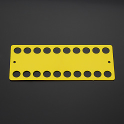 Yellow Plastic Thread Winding Boards, for Cross-Stitch, Rectangle, Yellow, 193x79x1mm, Hole: 20mm