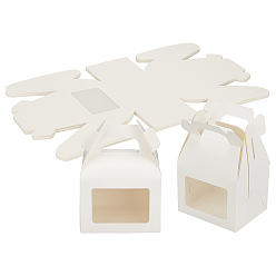 White Kraft Paper Candy Boxes, with Rectangle Window, Bakery Box, Baby Shower Gift Box, Rectangle, White, 3-3/8x4-1/8x5-3/4 inch(8.5x10.5x14.5cm)