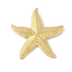 Настоящее золото 18K 304 подвески из нержавеющей стали, ионное покрытие (ip), морская звезда, реальный 18 k позолоченный, 43.5x43x7 мм, отверстие : 5.5x3 мм