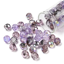 Purple Fire-Polished Czech Glass Beads, Faceted, Ananas, Purple, 7.5~8x8mm, Hole: 1.2mm, about 120pcs/bag