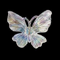 Clear AB Transparent Resin Cabochons, Butterfly, Clear AB, 52x60.5x20mm