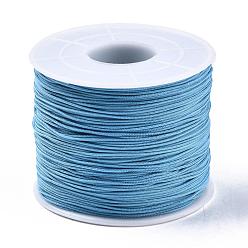 Light Sky Blue Polyester Cords, Light Sky Blue, 0.5~0.6mm, about 131.23~142.16 yards(120~130m)/roll