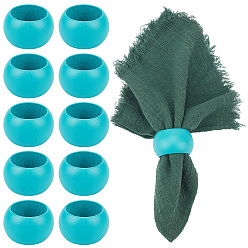 Бирюза 10шт. деревянные кольца для салфеток, рондель, бирюзовые, 50x30.5 мм