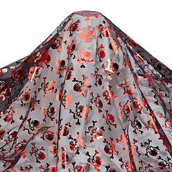 Красный Полиэстеровая сетчатая ткань для Хэллоуина, товары для поделок своими руками, прямоугольник с черепом рисунком, красные, 1600x0.1 мм