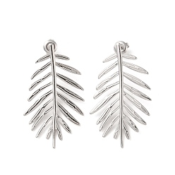 Лист Не тускнеющий лист 304 серьги-гвоздики из нержавеющей стали для женщин, лист, лист, 45.5x27 мм
