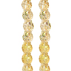 Светло-хаки Гальванические стеклянные бусины, лиса, с половиным покрытием, с золотым покрытием, светлый хаки, 18x18x13.5 мм, отверстие : 1.5 мм, около 40 шт / нитка, 27.17'' (69 см)