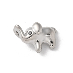 Платина Латунные подвески, без кадмия, без никеля и без свинца, Слон прелести, платина, 8.5x13.5x6 мм, отверстие : 3x2 мм