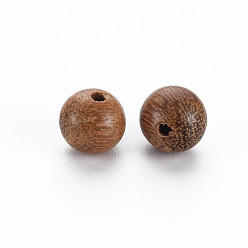 Saddle Brown Natural Wood Beads, Lead Free, Round, Saddle Brown, 8mm, Hole: 1.5mm, about 1900pcs/500g