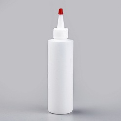 White Plastic Glue Bottles, Bottle Caps Through-hole, White, 4.5x18.5cm, capacity: 180ml