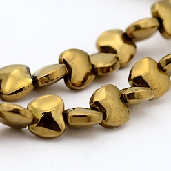 с Покрытием Меди Гальванизировать немагнитных синтетический гематит нитей бисера, яблоко, с медным покрытием, 5x6x3 мм, отверстие : 1 мм, около 77 шт / нитка, 15.7 дюйм