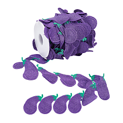 Indigo Polyester Ribbons, Jacquard Ribbon, Garment Accessories, Eggplant, Indigo, 1-3/4 inch(43mm)