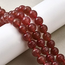 Клубничный Кварц Природного кварца клубники нитей бисера, круглые, 8 мм, отверстие : 1 мм, около 47 шт / нитка, 14.96 дюйм (38 см)