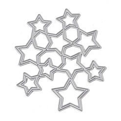 Couleur Platine Mate Découpe d'étoiles meurt pochoirs, pour bricolage scrapbooking / album photo, carte de papier de bricolage décoratif, mat couleur platine, 92x72x1mm