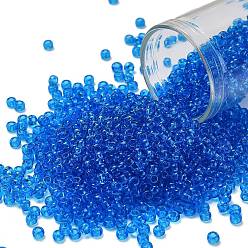 (3C) Transparent Dark Aqua Тохо 8/0 круглые бусины, японский бисер, (3 c) прозрачный темно-голубой, 3 мм, отверстие : 1 мм, Около 10000 шт / фунт