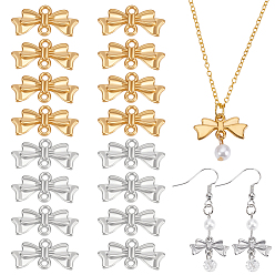 (52) Непрозрачная лаванда 16 шт. 2 цвета 304 подвески-бантики из нержавеющей стали, разноцветные, 8.5x16.5x1.5 мм, отверстие : 1.4 мм, 8 шт / цвет