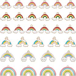 (52) Непрозрачная лаванда 60 шт 6 стиль подвески из сплава эмали, радуга, разноцветные, 10 шт / стиль