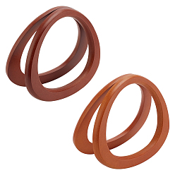 (52) Непрозрачная лаванда 4шт 2цвета деревянные ручки для сумок, буква d-образная, разноцветные, 13x14.6x0.9 см, Внутренний диаметр: 9.9x10.7 cm, 2 шт / цвет