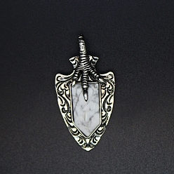 Говлит Природные подвески Говлит, коготь дракона, 55x23x8 мм