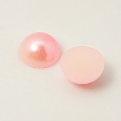 Mixed Color ABS Plastic Imitation Pearl Dome Cabochons, Half Round, Mixed Color, 4~12x2~5mm