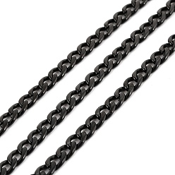 Черный Вакуумное покрытие pvd 304 кубинские звенья цепи из нержавеющей стали, несварные, с катушкой, электрофорез черный, 6x4.5x1.5 мм, около 32.81 футов (10 м) / рулон