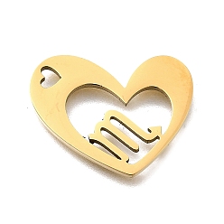 Скорпион 201 подвески из нержавеющей стали, лазерная резка, сердце с подвеской в виде созвездия, золотые, Скорпион, 17x21.5x1.5 мм, отверстие : 1.6x2.6 мм