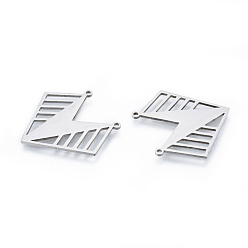 Нержавеющая Сталь Цвет Не тускнеющие 201 подвески из нержавеющей стали, сердце, цвет нержавеющей стали, 29x32.5x1 мм, отверстие : 1.4 мм