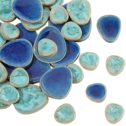 (52) Непрозрачная лаванда 200g 2 цвета фарфоровой мозаичной плитки, мозаика неправильной формы, для поделок из мозаики своими руками, рамы для картин, слеза, разноцветные, 15~60x5 мм, 100 г / цвет