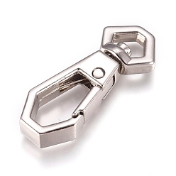 Платина Застежками сплава поворотные, поворотный карабин-лобстер, платина, 34.5x14x5.5 мм, отверстие : 4.5x7.5 мм