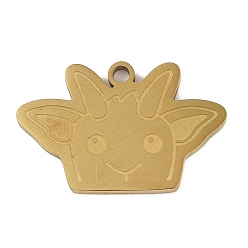 Золотой 201 подвески из нержавеющей стали, козье очарование, золотые, 15.5x23.5x1.5 мм, отверстие : 1 мм