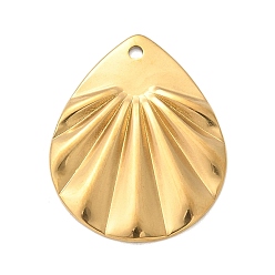 Teardrop 304 подвески из нержавеющей стали, реальный 18 k позолоченный, слеза, 21.5x17x1 мм, отверстие : 1.2 мм