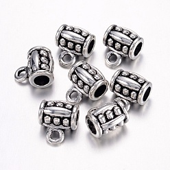 Античное Серебро Бейлы тибетского стиля, бейлы, без кадмия, без никеля и без свинца, античное серебро, 11x9x7 мм, внутренний диаметр: 3.5 мм, отверстие : 1.5 мм