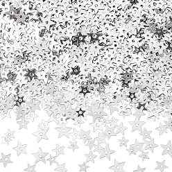 Silver 160G 19600Pcs 4 Styles Ornament Accessories, PVC Plastic Paillette/Sequins Beads, Star, Silver, 4~7mm, about 40g/style