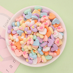 (52) Непрозрачная лаванда Непрозрачные кабошоны из смолы, сердце, разноцветные, 11.5x14x6.5 мм