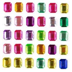 Rectangle Самоклеящиеся акриловые наклейки со стразами, для поделок и скрапбукинга своими руками, прямоугольные, 10x8 мм