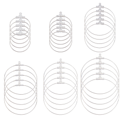 Stainless Steel Color 304 Stainless Steel Hoop Earrings, Earring Accessories, Stainless Steel Color, 60pcs/box