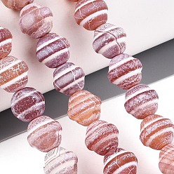 Темный Лосось Окрашенные естественный агат бисер пряди, летающая тарелка, матовые, темный лосось, 9~10x9.5~10 мм, отверстие : 0.8~1 мм, около 36~38 шт / нитка, 13.78~14.76'' (35~37.5 см)