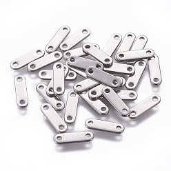 Stainless Steel Color 201 Stainless Steel Chain Tabs, Chain Extender Connectors, Oval, Stainless Steel Color, 12x3x1mm, Hole: 1.4mm