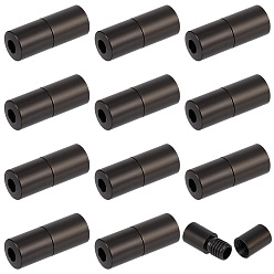 Черный 12шт. винтовые застежки из нержавеющей стали, колонка, чёрные, 16x6 мм, отверстие : 2.5 мм