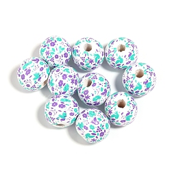 Сине-фиолетовый Древесина европейского бисера, круглые, синий фиолетовый, 16 мм, отверстие : 4 мм, 10 шт / комплект