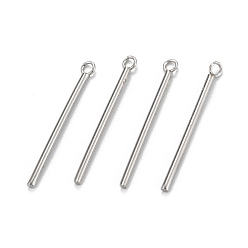 Нержавеющая Сталь Цвет Устойчивые к потускнению 304 подвески из нержавеющей стали, колонка, цвет нержавеющей стали, 28x3x1.5 мм, отверстие : 1.6 мм