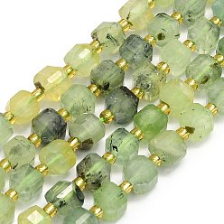 Пренит Бусины из натурального пренита, граненые, кубические, 6.5~7.5x6.5~7.5x6.5~7.5 мм, отверстие : 1.2 мм, около 43~44 шт / нитка, 15.35''~15.55'' (39~39.5 см)