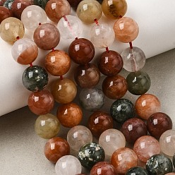 Rutilated Quartz Natural Colorful Rabbit Fur Rutilated Quartz Beads Strands, Smooth Round, 10mm, Hole: 1mm, about 39pcs/strand, 15.35''(39cm)