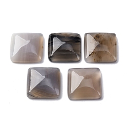 Серый агат Природных серых кабошон агата, квадратный, 20x20x5.5 мм