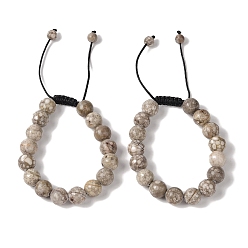 Маифанит 10круглые браслеты из натурального майфанита с плетеными бусинами диаметром 1 мм., регулируемые браслеты из нейлонового шнура для женщин и мужчин, внутренний диаметр: 1-3/4~2-7/8 дюйм (4.6~7.4 см)