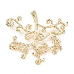 Branch Латунные подвески, реальный 18 k позолоченный, филиал, 26x28.5x2.5 мм, отверстие : 1.6 мм