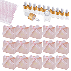 (52) Непрозрачная лаванда 36 шт. пустые стеклянные флаконы с алюминиевыми капельницами, многоразовая бутылка, 36 наборы бумажных упаковок для конфет с золотым тиснением и лентой, для ароматерапии эфирными маслами, разноцветные, 4.3x1.6 см, емкость: 2 мл (0.07 жидких унций)