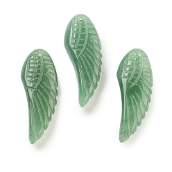 Зеленый Авантюрин Естественный зеленый авантюрин подвески, резные подвески в виде крыльев, 40~40.5x14.5~16x7.5~8.5 мм, отверстие : 1.4~1.5 мм