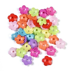 (52) Непрозрачная лаванда Непрозрачные шапочки акриловых бусин, цветок, разноцветные, 18x18x5 мм, отверстие : 2 мм, Около 1250 шт / 500 г