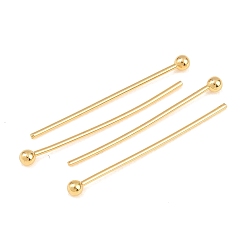 Real 18K Gold Plated SHEGRACE 20G Brass Ball Head Pins, Cadmium Free & Nickel Free & Lead Free, Real 18K Gold Plated, 24.5x2x0.7mm, 21 Gauge
