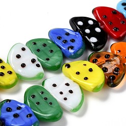 Разноцветный Бусы лэмпворк ручной работы, фрукты, красочный, 10x18.5x5 мм, отверстие : 1.6 мм, около 25 шт / нитка, 9.76 дюйм (24.8 см)